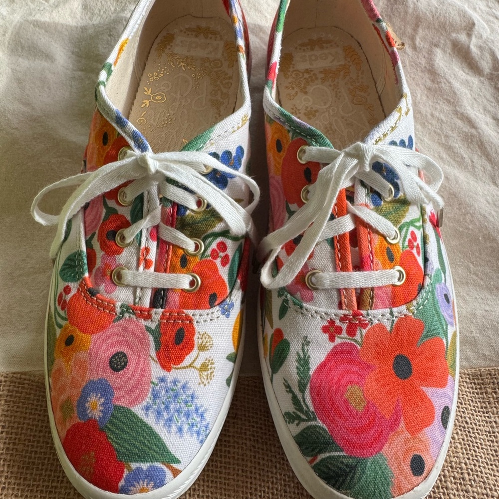 Keds Rifle Paper Co Floral lace up sneakers - women size 6.5
